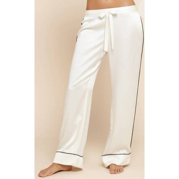 Olivia Von Halle Pyjama Bottoms Coco Size 2 Ivory Black - Picture 8 of 8